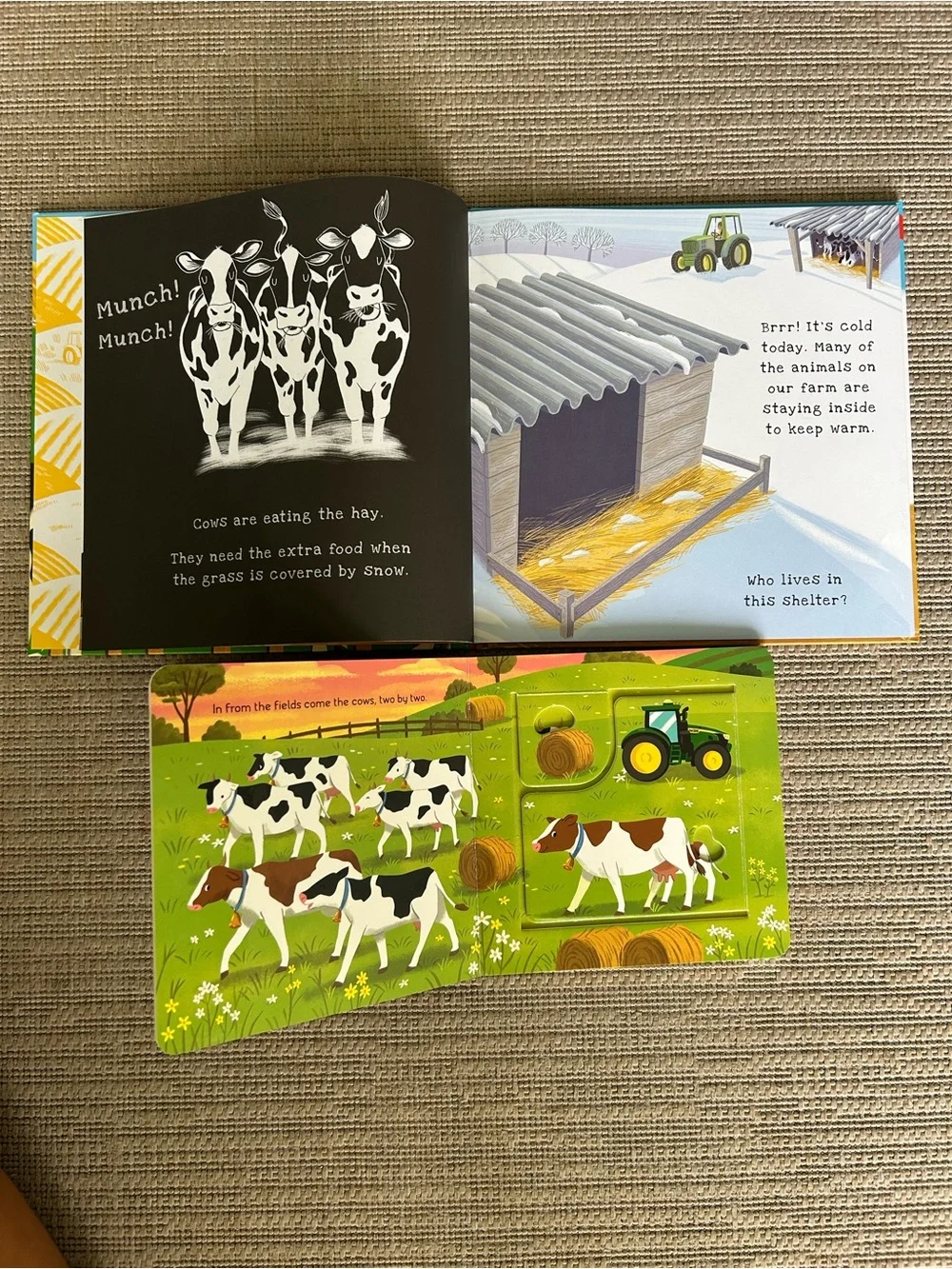 On The Farm Shine a Light book & John Deer Pop Up